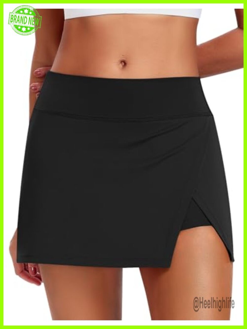 JoyGirl Tennis Skirt Mini Split Hem Golf Skort with Built-in Shorts
